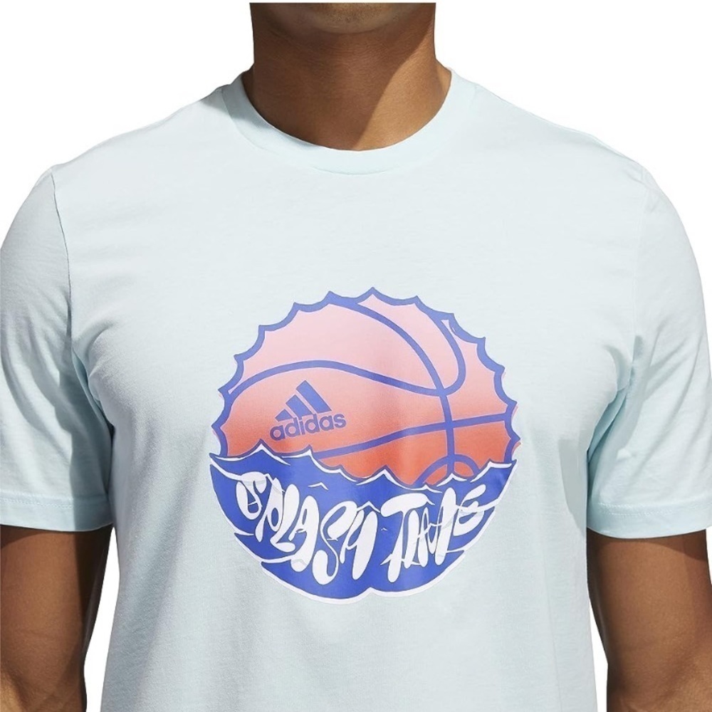 adidas Men Size‎ M Splash On Summer Sunlight Basketball T-Shirt Halo Mint Blue